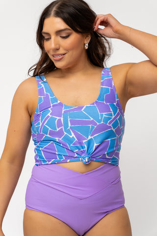 Traveler Top | Geometric Purple & Blue