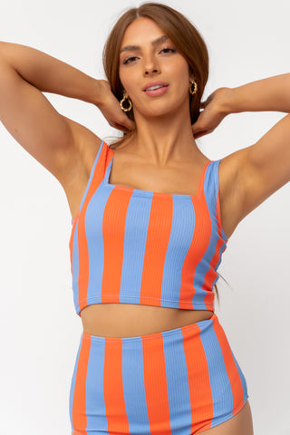 Coast Top | Blue Orange Stripe