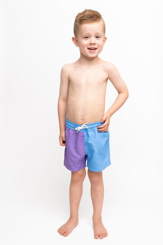 Mini Hang Ten Shorts | Blue Purple Colorblock