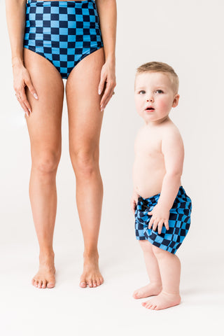 Mini Hang Ten Shorts | Blue Check