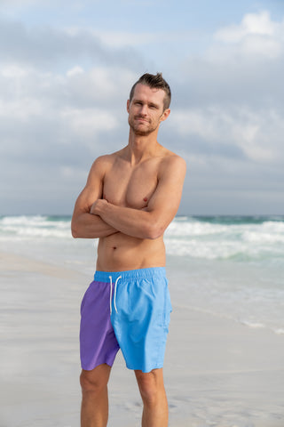 Hang Ten Men's Shorts | Blue Purple Colorblock