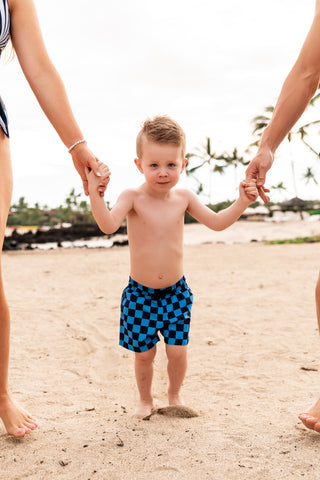 Mini Hang Ten Shorts | Blue Check