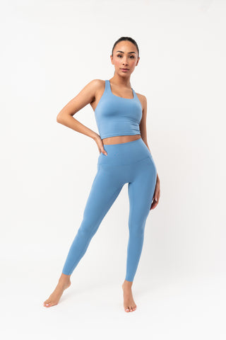 Balance High Waisted Leggings | Surface Blue