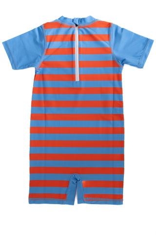 Kids Rashguard | Blue Orange Stripe