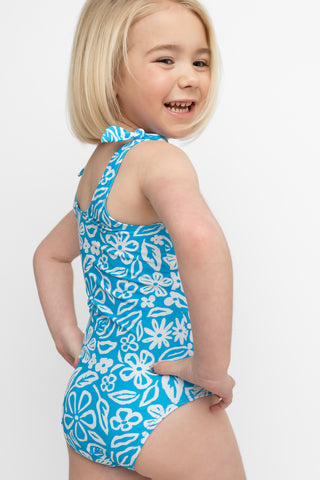 Mini Palm Tree One Piece | Summer Sky Floral