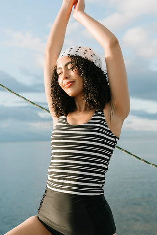 Anchor Top | Black & White Stripe