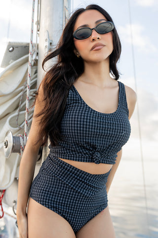 Traveler Top | Black & Gray Gingham