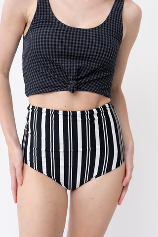 Leisure Reversible Bottom | Black & White Stripe