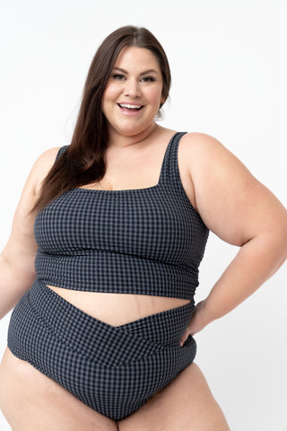 Vacationer Bottom | Black & Gray Gingham