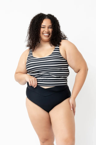 Anchor Top | Black & White Stripe