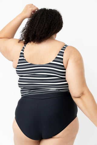 Anchor Top | Black & White Stripe