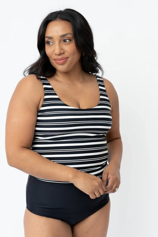 Anchor Top | Black & White Stripe