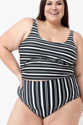 Anchor Top | Black & White Stripe