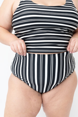 Leisure Reversible Bottom | Black & White Stripe