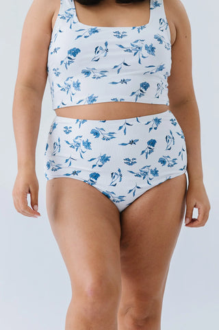 Wave Bottom | Ocean Blue Floral | Final Sale