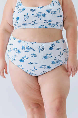 Wave Bottom | Ocean Blue Floral | Final Sale