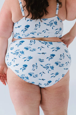 Wave Bottom | Ocean Blue Floral | Final Sale