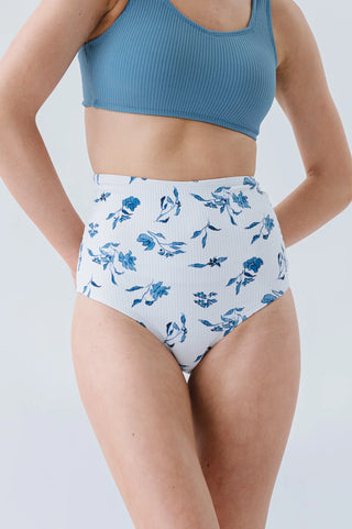 Wave Bottom | Ocean Blue Floral | Final Sale
