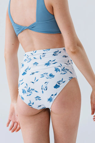 Wave Bottom | Ocean Blue Floral | Final Sale