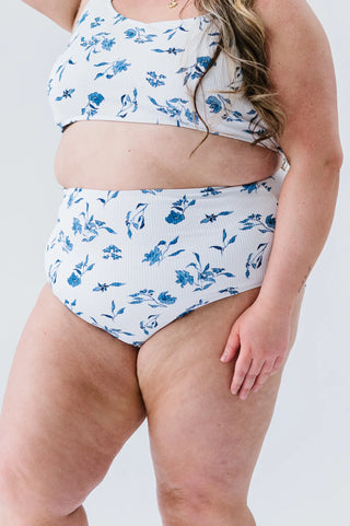 Wave Bottom | Ocean Blue Floral | Final Sale