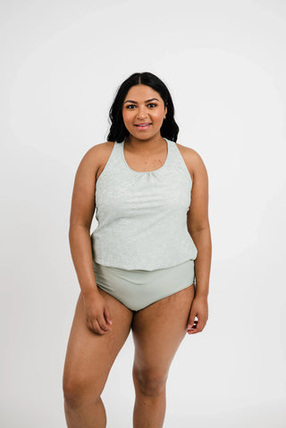 The Chase Top | Sage Leaf Print