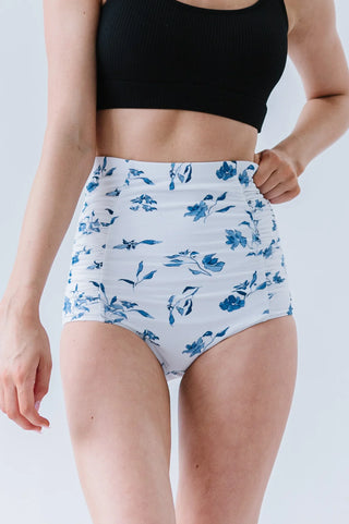 Sun Baked Bottom | Ocean Blue Floral | Final Sale