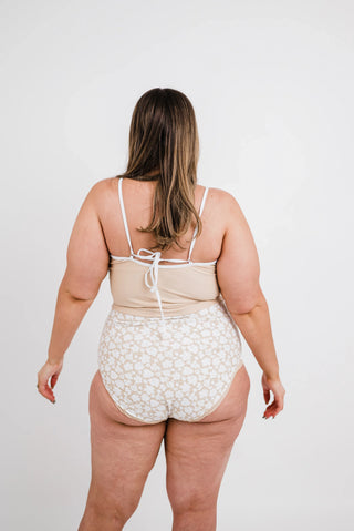 Centara Top | Tan with White Piping | Final Sale