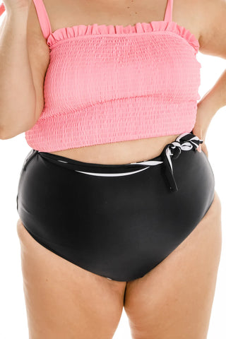 Nori Reversible Bottoms | Black/Black & White Stripe | Final Sale