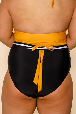 Nori Reversible Bottoms | Black/Black & White Stripe | Final Sale