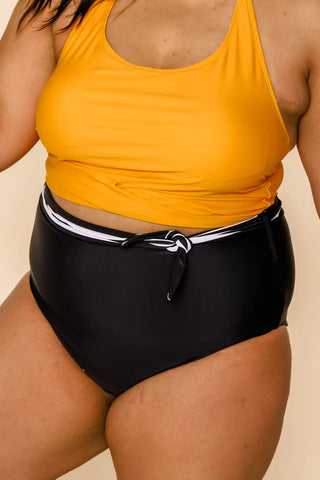 Nori Reversible Bottoms | Black/Black & White Stripe | Final Sale