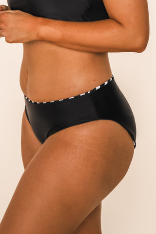 Breeze Reversible Bottoms | Black/Black & White Stripe