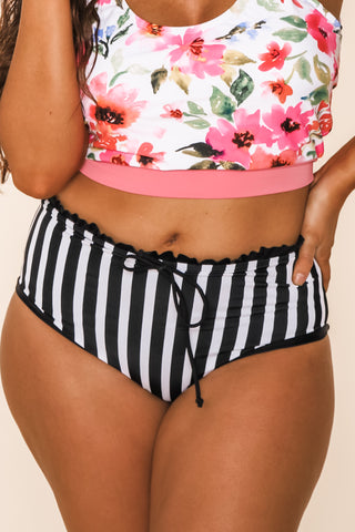 Lush Reversible Bottoms | Black/Black & White Stripe | Final Sale