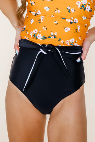 Nori Reversible Bottoms | Black/Black & White Stripe | Final Sale