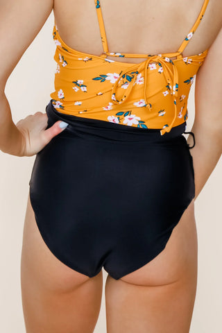 Nori Reversible Bottoms | Black/Black & White Stripe | Final Sale