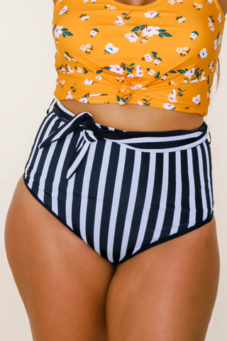 Nori Reversible Bottoms | Black/Black & White Stripe | Final Sale